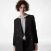 Veste en cachemire à double boutonnage et revers en pointe Veste en cachemire à double boutonnage et revers en pointe