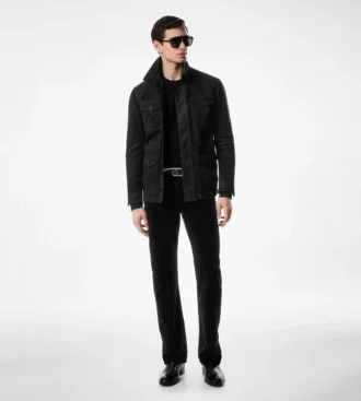 Veste en daim à quatre poches