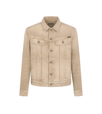 Veste en denim iconique couleur sable délavé