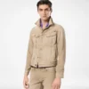 Veste en denim iconique couleur sable délavé