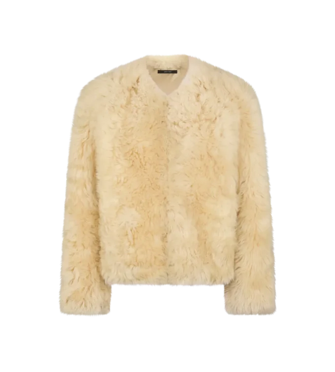 Veste en peau lainée sans col Veste en peau lainée sans col