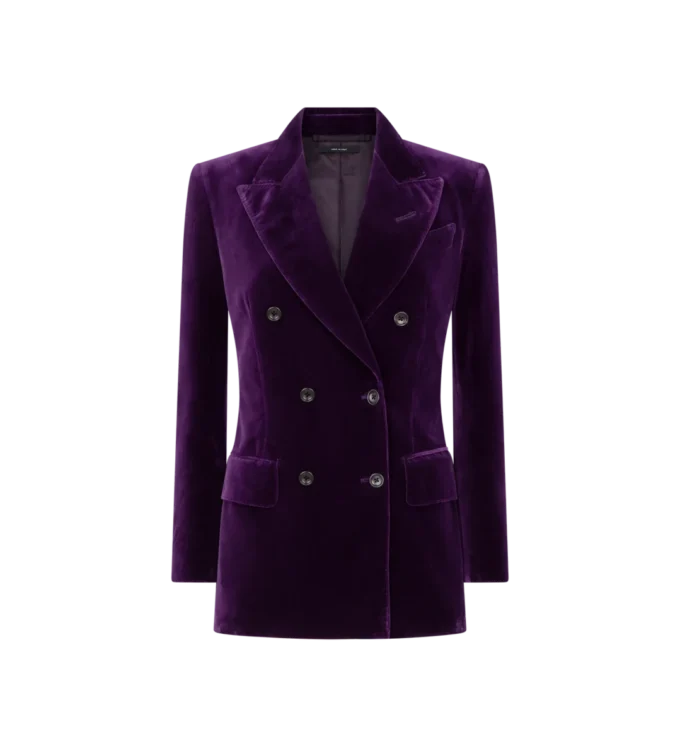 Veste en velours à double boutonnage et revers en pointe Wallis Veste en velours à double boutonnage et revers en pointe Wallis