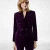Veste en velours à double boutonnage et revers en pointe Wallis Veste en velours à double boutonnage et revers en pointe Wallis