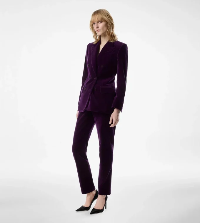 Veste en velours à double boutonnage et revers en pointe Wallis Veste en velours à double boutonnage et revers en pointe Wallis