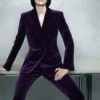 Veste en velours à double boutonnage et revers en pointe Wallis Veste en velours à double boutonnage et revers en pointe Wallis