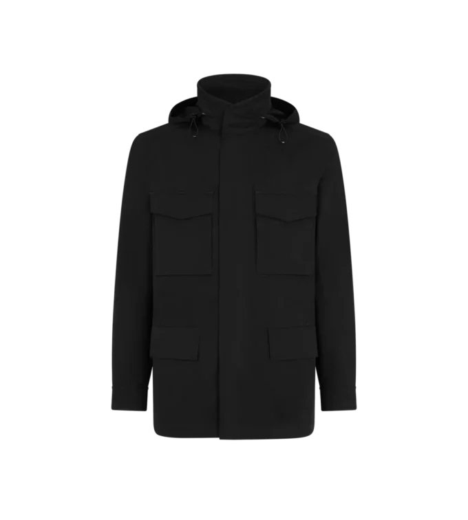 Veste militaire en coton et soie