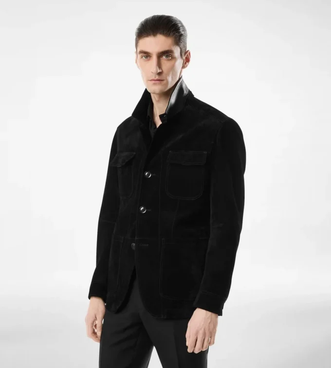 Veste militaire en daim cachemire Veste militaire en daim cachemire