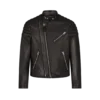 Veste motard en cuir grainé Veste motard en cuir grainé