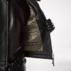 Veste motard en cuir grainé Veste motard en cuir grainé