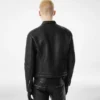 Veste motard en cuir grainé Veste motard en cuir grainé