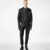 Veste motard en cuir grainé Veste motard en cuir grainé