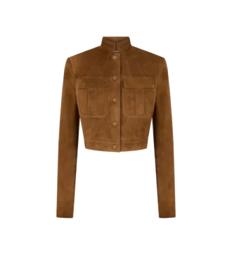 Veste officier en cuir d&rsquo;agneau pleine fleur