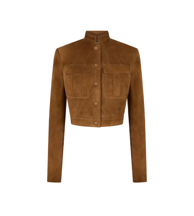 Veste officier en cuir d’agneau pleine fleur Veste officier en cuir d’agneau pleine fleur