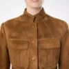 Veste officier en cuir d’agneau pleine fleur Veste officier en cuir d’agneau pleine fleur