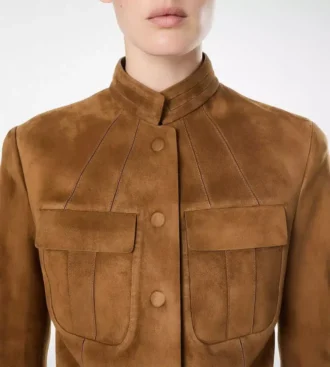 Veste officier en cuir d&rsquo;agneau pleine fleur