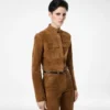 Veste officier en cuir d’agneau pleine fleur Veste officier en cuir d’agneau pleine fleur