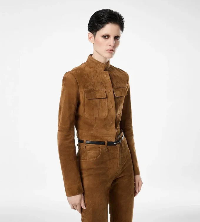 Veste officier en cuir d’agneau pleine fleur Veste officier en cuir d’agneau pleine fleur