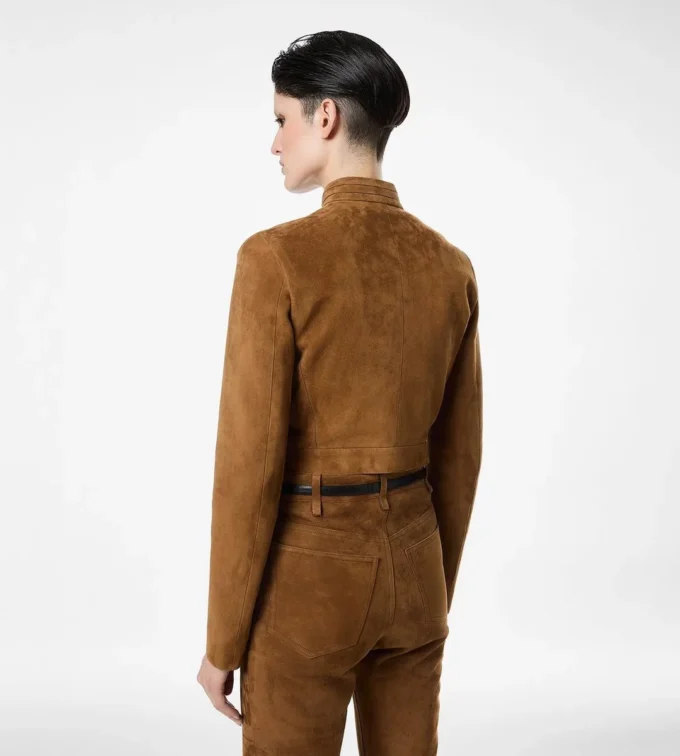 Veste officier en cuir d’agneau pleine fleur Veste officier en cuir d’agneau pleine fleur