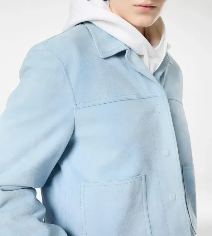 Veste oversize en daim d’agneau souple Veste oversize en daim d’agneau souple