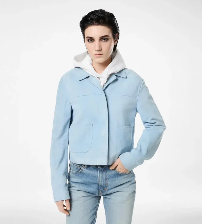 Veste oversize en daim d’agneau souple Veste oversize en daim d’agneau souple