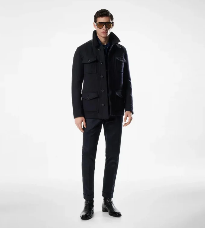 Veste à quatre poches en twill double fendable Veste à quatre poches en twill double fendable