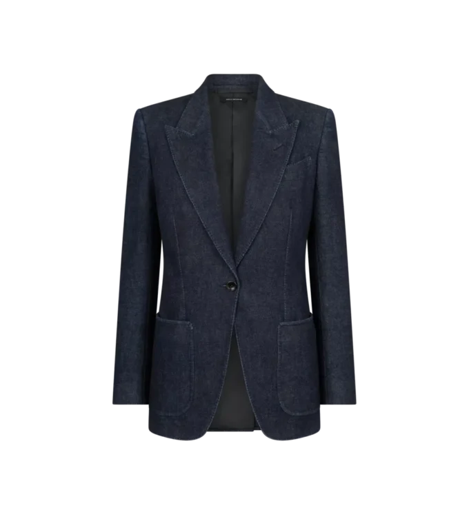 Veste à revers en pointe et boutonnage simple