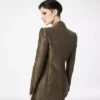 Veste à revers en pointe et boutonnage simple en jacquard croco Veste à revers en pointe et boutonnage simple en jacquard croco