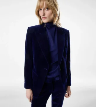 Veste à revers en pointe et simple boutonnage Wallis