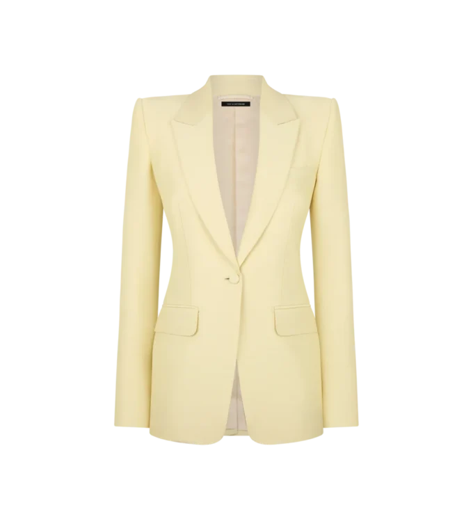 Veste à revers en pointe simple boutonnage en laine et soie Radzmir Veste à revers en pointe simple boutonnage en laine et soie Radzmir
