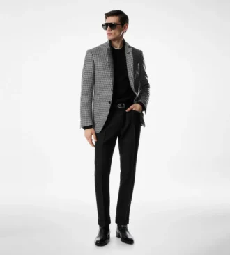 Veste Shelton à motif pied-de-poule