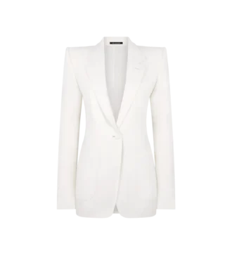 Veste simple boutonnage en flanelle de laine et cachemire