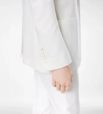 Veste simple boutonnage en flanelle de laine et cachemire