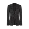 Veste simple boutonnage en laine et coton barathea rayée Veste simple boutonnage en laine et coton barathea rayée