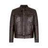 Veste western en cuir grainé de buffle Veste western en cuir grainé de buffle