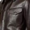 Veste western en cuir grainé de buffle Veste western en cuir grainé de buffle