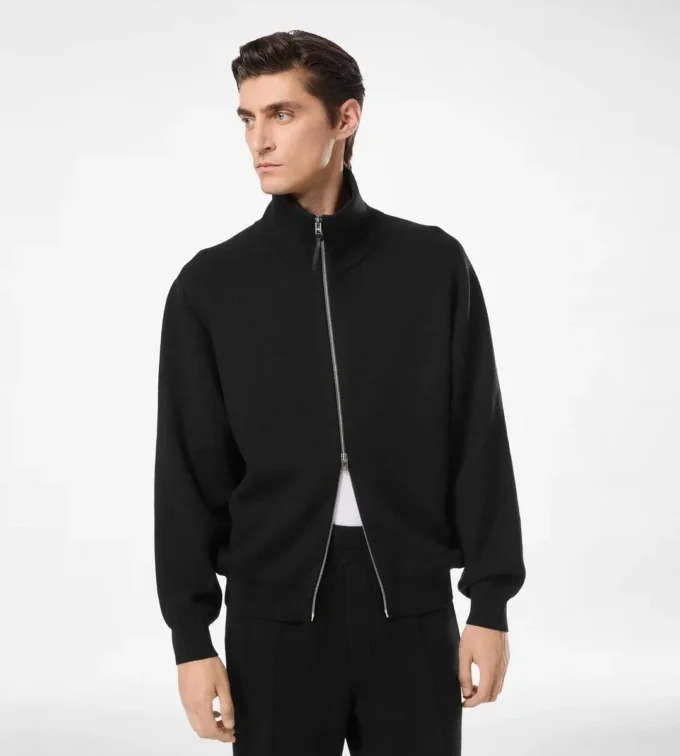 Veste zippée double face en laine Veste zippée double face en laine