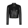 Veste zippée en cuir plongé brillant Veste zippée en cuir plongé brillant